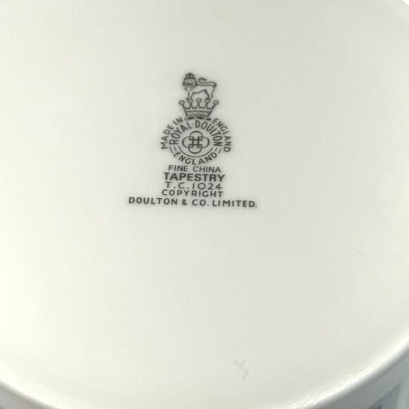 Royal Doulton England Tapestry TC1024 Fine China Sugar Bowl w/Lid & Creamer Set - Picture 7 of 7